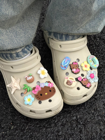 Tan Hellokitty Charms Cute Pack Pins Shoe Decoration Croc Accessories for Croc Bags Clogs Slides