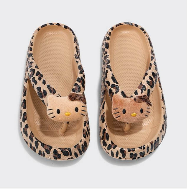 HelloKitty Leopard Chunky Thongs