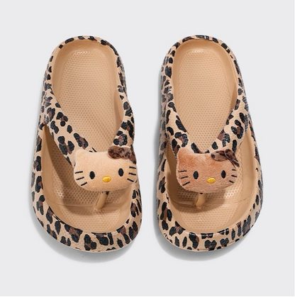 HelloKitty Leopard Chunky Thongs