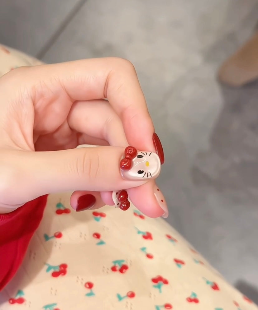 Hello Kitty Cat Eye Press-On Nail Set