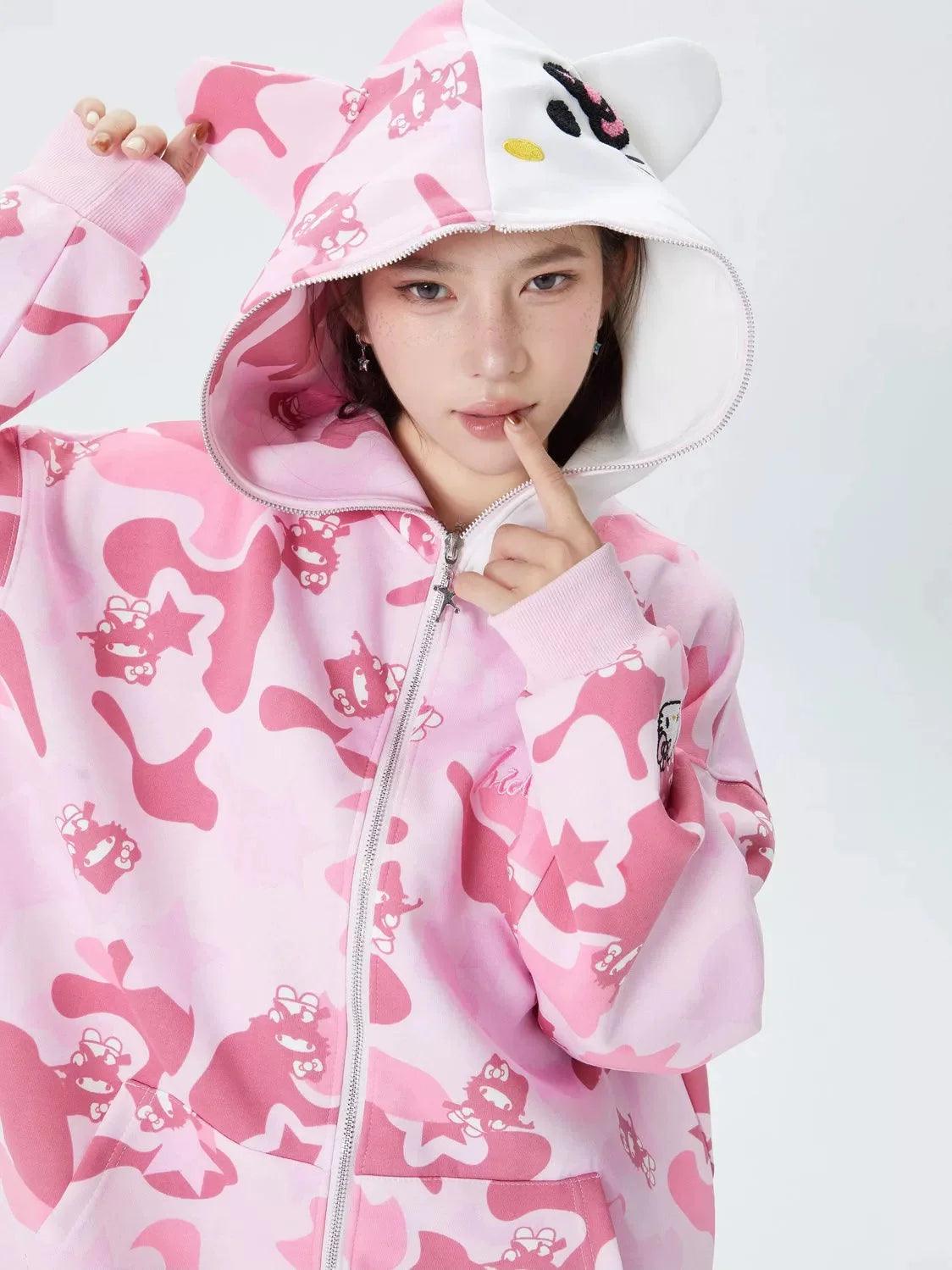 Hello Kitty Camouflage Hoodies Oversized Jacket – GoodChoyice