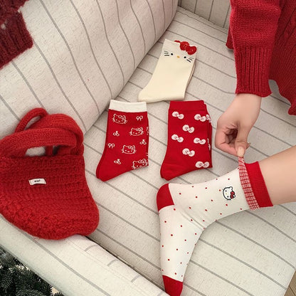 Hello Kitty Merry & Bright Socks 4 Pic Set