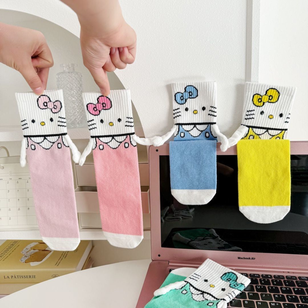 Hello Kitty Hand-Holders Mid Calf Socks