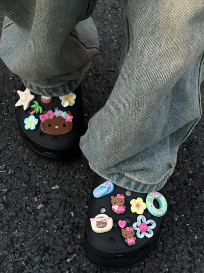 Tan Hellokitty Charms Cute Pack Pins Shoe Decoration Croc Accessories for Croc Bags Clogs Slides