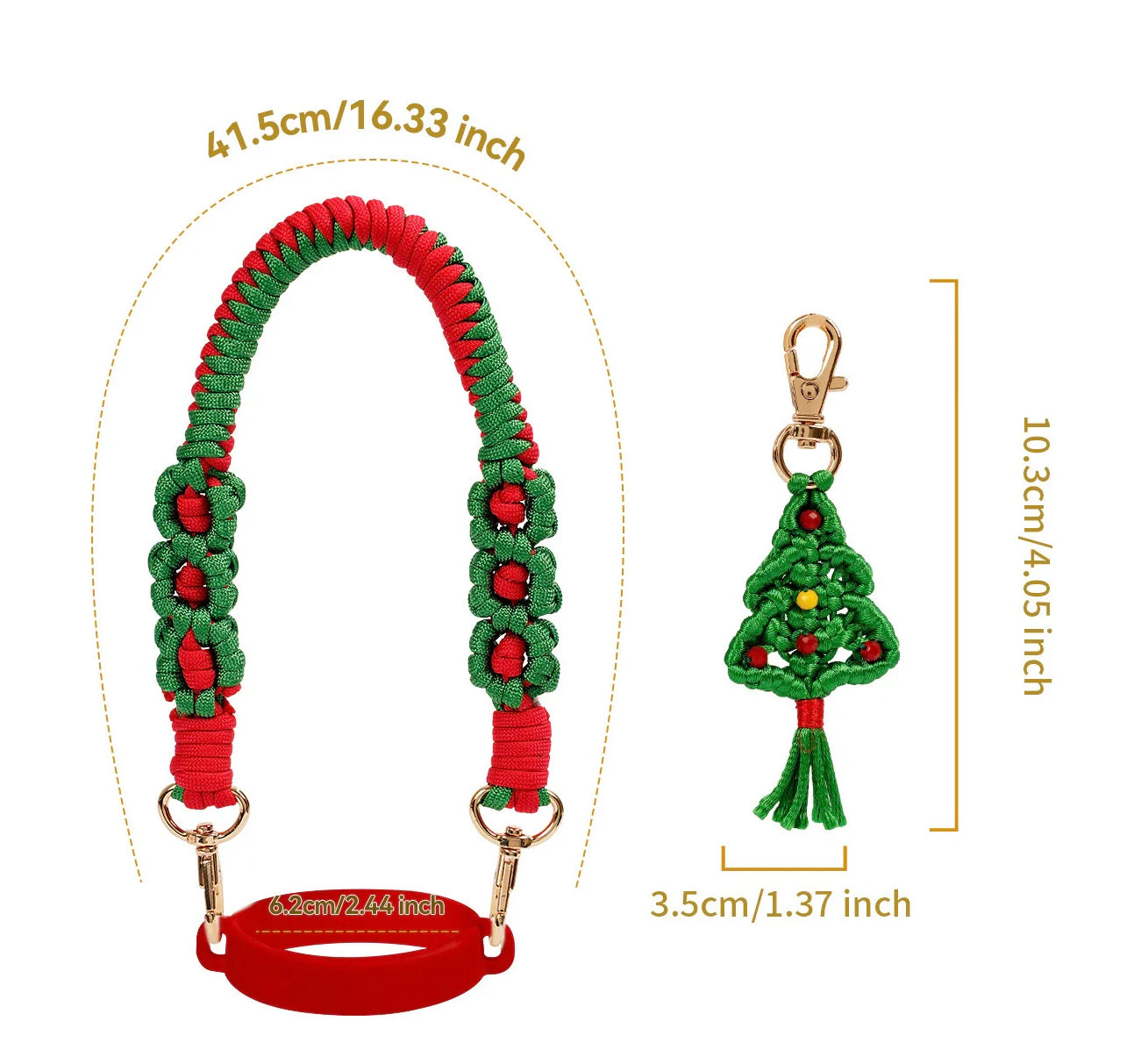 Christmas Braided Carry On Cup Strap 🎄🎁❤️
