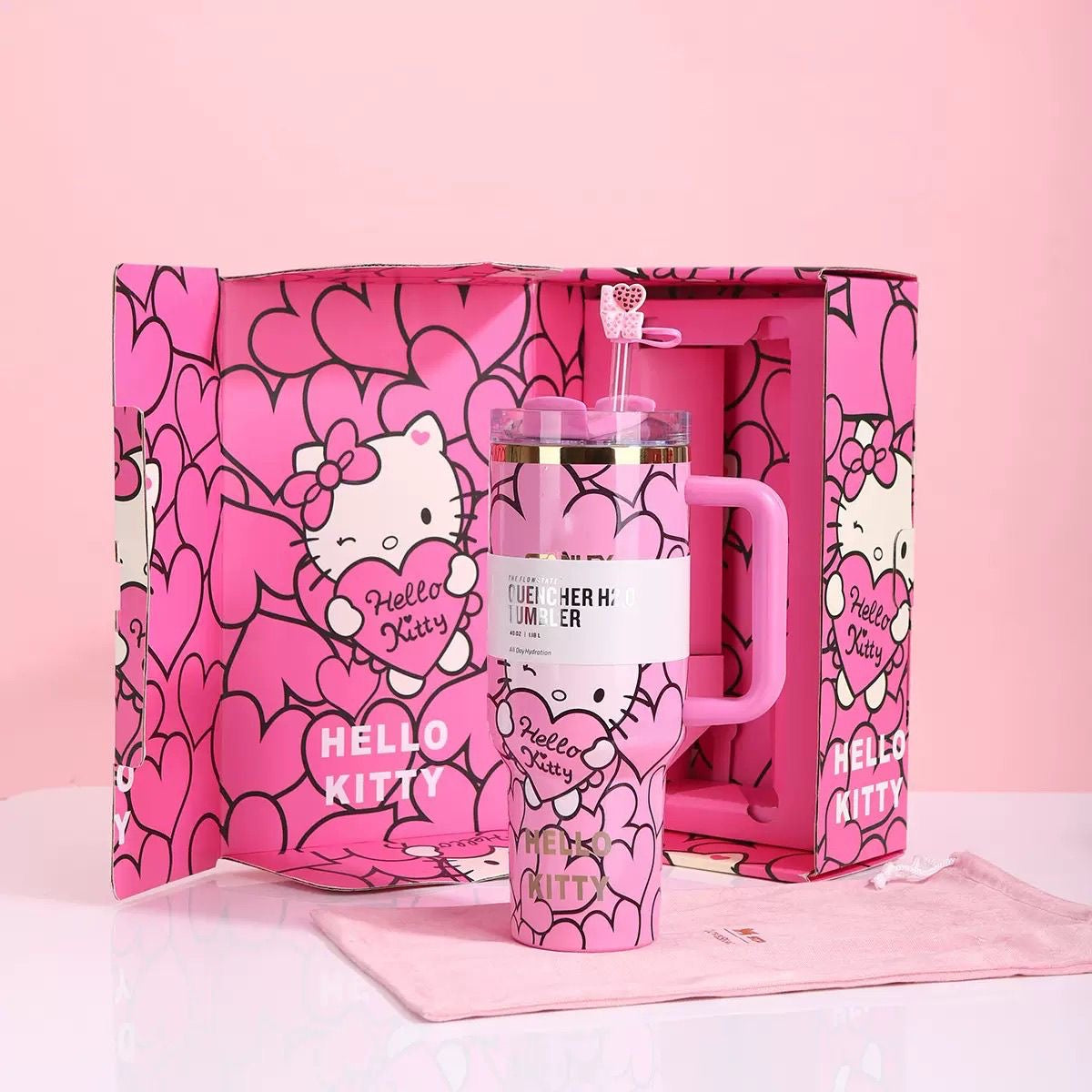 Hello Kitty Sweet Hearts 40 OZ Car Cup Gift Box Set 💝