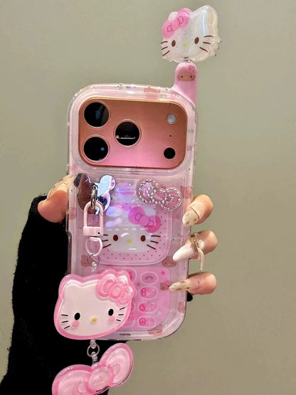 Hellokitty Pink Phone Shape Retro Design Cute Kawaii Phone Case