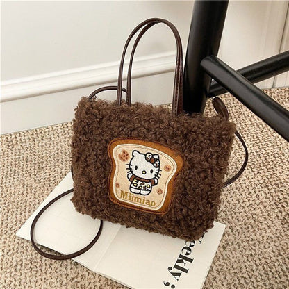 Hello Kitty 3-Way Leopard Print Plush Tote Bag