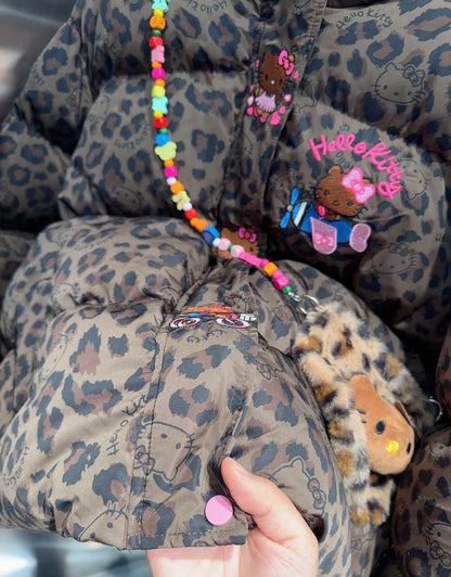 Hello Kitty Leopard Print Signature Plush Coat&Fluffy Bag