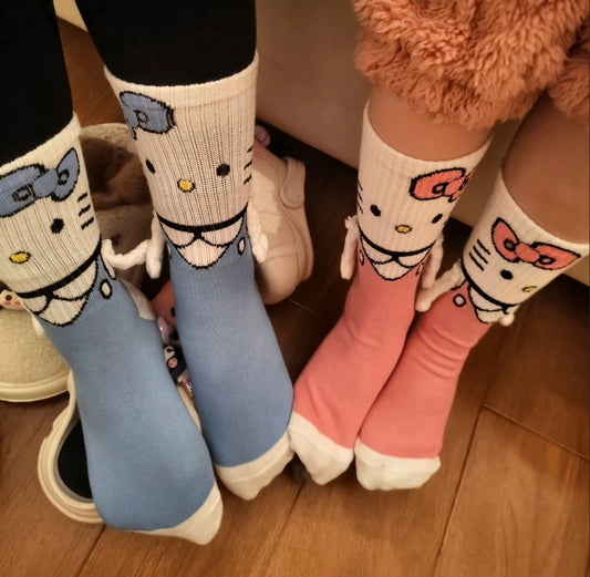 Hello Kitty Hand-Holders Mid Calf Socks