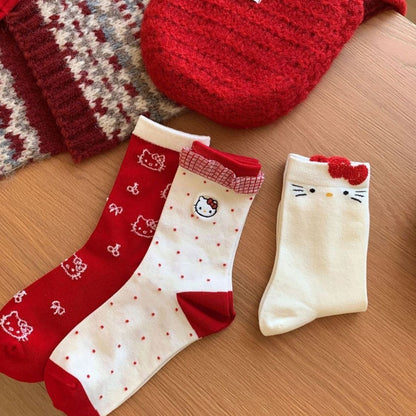 Hello Kitty Merry & Bright Socks 4 Pic Set