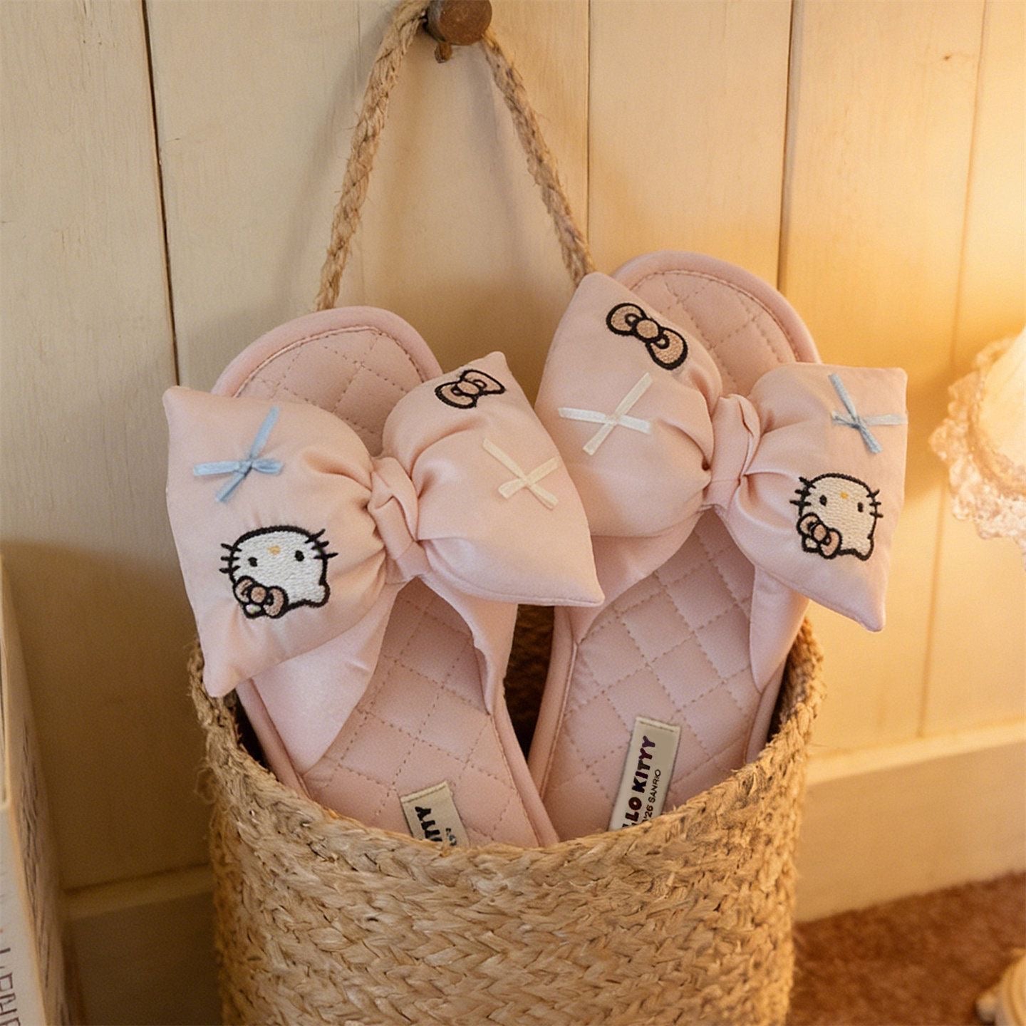 Hello Kitty Satin Bow Home Slippers