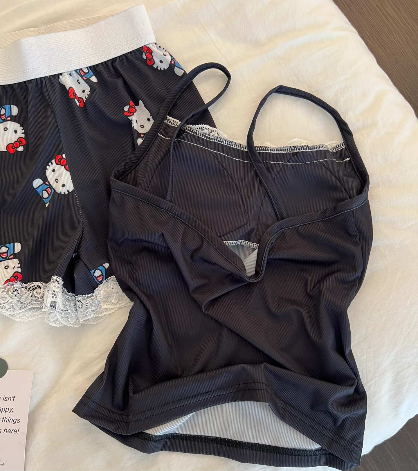 Hello Kitty Pink Lace Bralette & Shorts Set