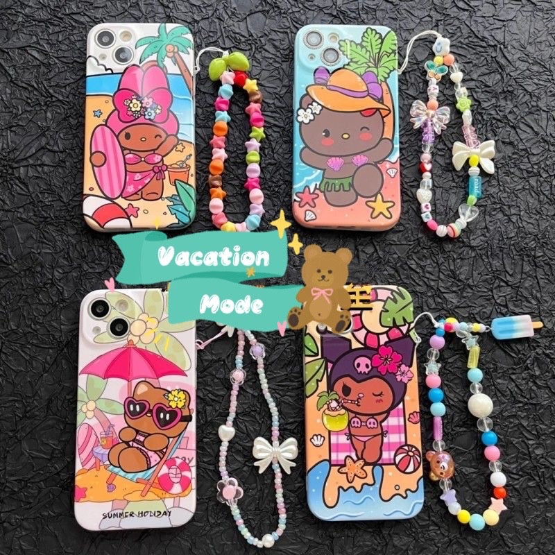 Sanrio Beach Vacation Phone Case with Charm