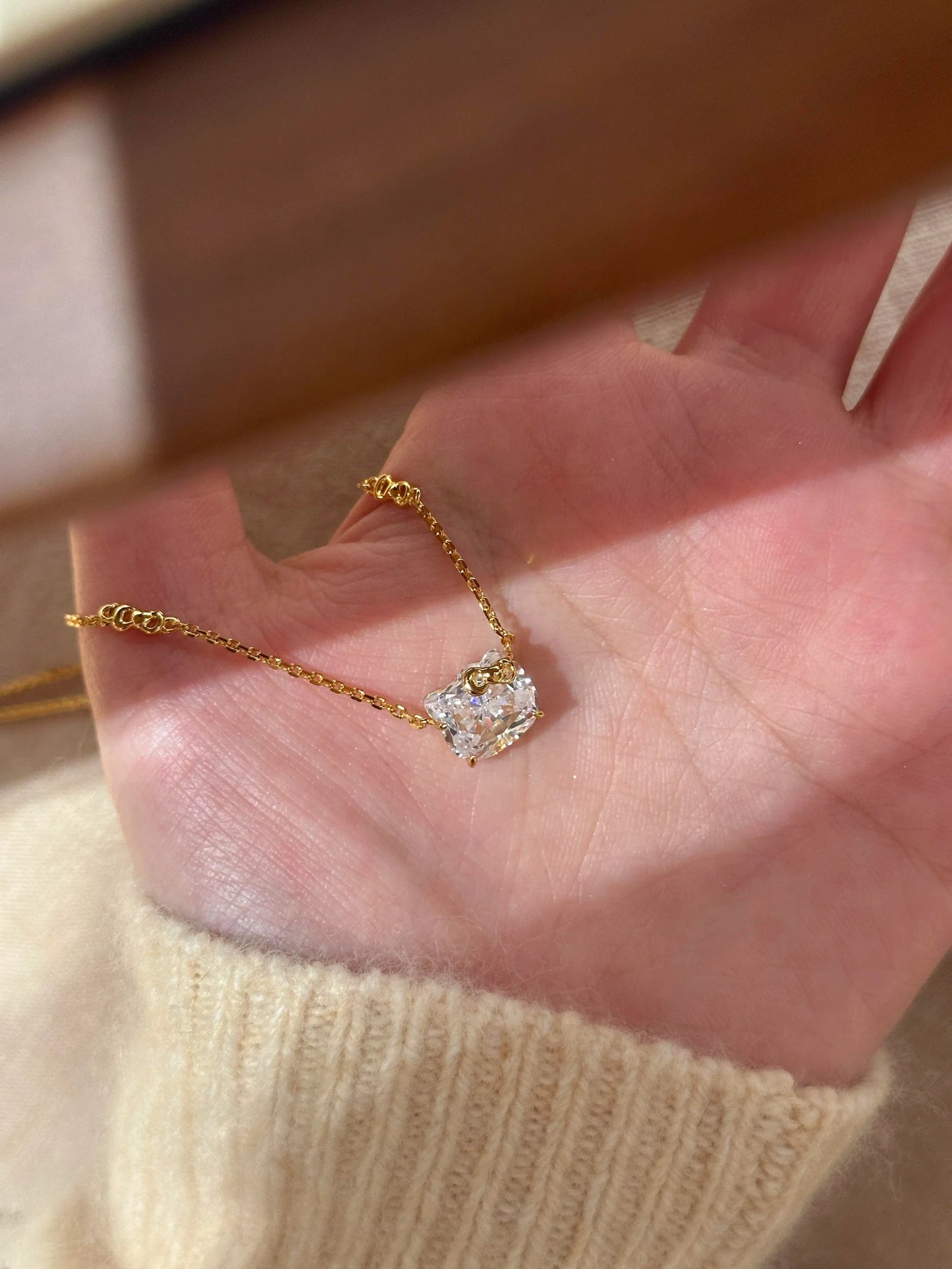 Hellokitty 925 Sterling Silver White Gold Plated Cubic Zirconia Promise Ring