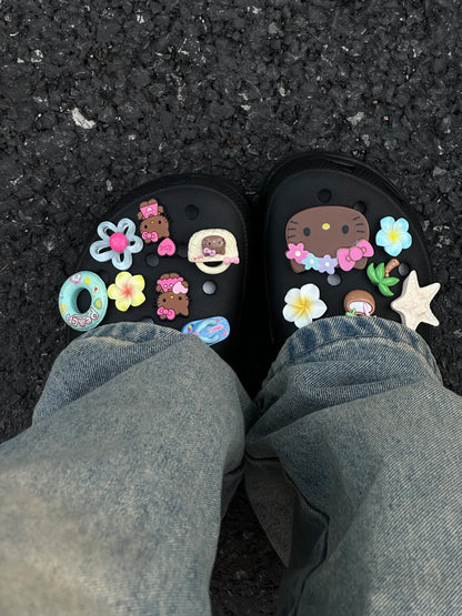 Tan Hellokitty Charms Cute Pack Pins Shoe Decoration Croc Accessories for Croc Bags Clogs Slides