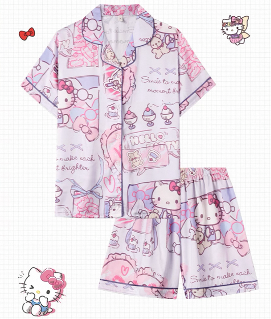 HelloKitty Silk Satin Pajama Set