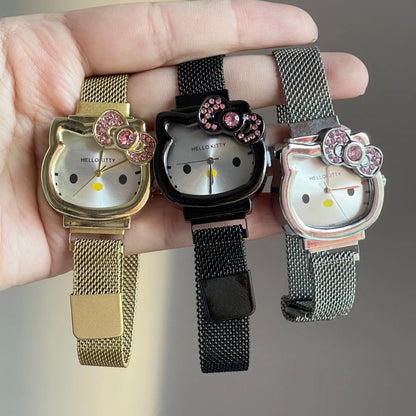 Hello Kitty Rhinestone Bow Golden Hour Watch