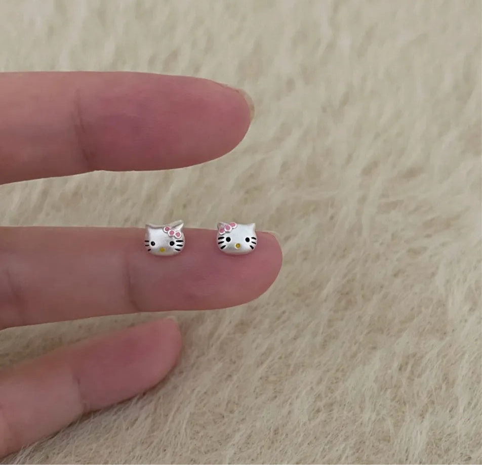Silver HK Stud Earrings– Matte Finish
