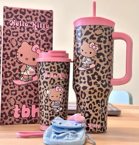 Kitty CoolCat Leopard Tumbler40 Oz & Travel coffee Thermal Mug