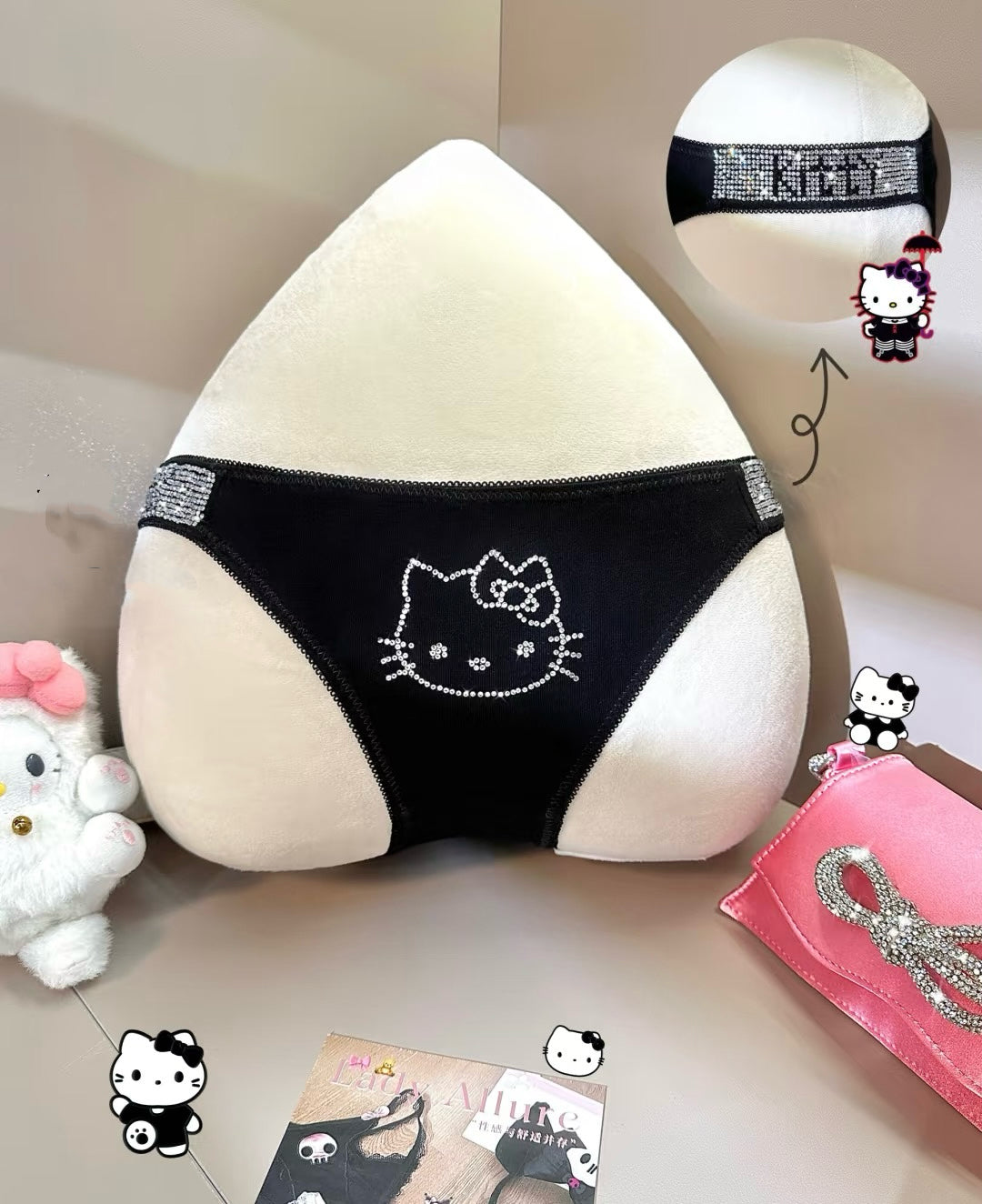 Hello Kitty Dazzle Briefs Kawaii Crystal Underwear