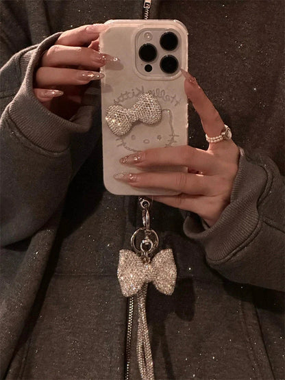 Hello Kitty Silver Rhinestone Bow Bow Phone Case