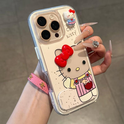 3D Hello Kitty Clear Phone Case With Mirror for iPhone