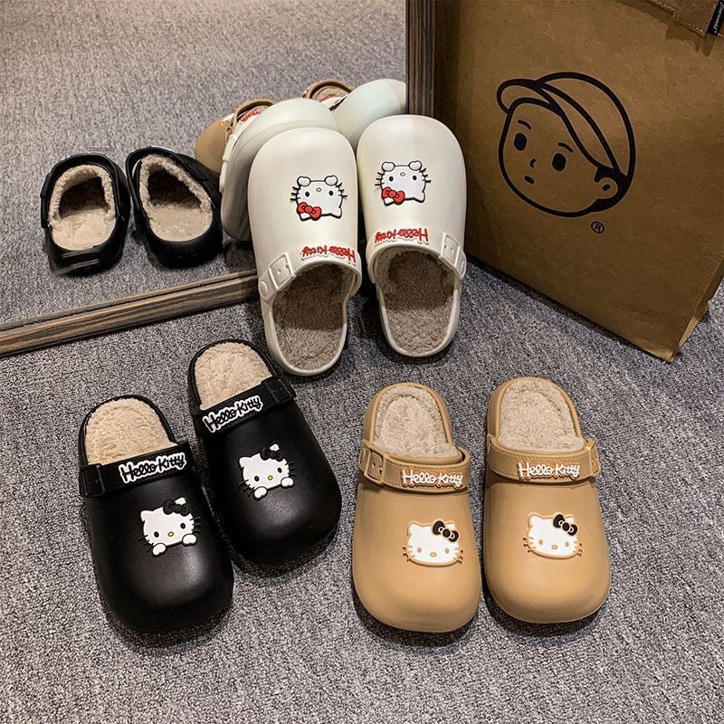 Hello Kitty Fuzzy Indoor Outdoor Slippers