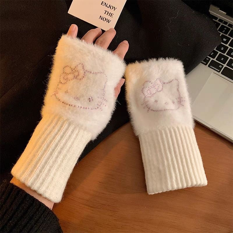 Shine Kitty Fingerless Gloves