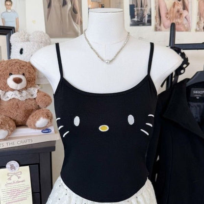  Hello Kitty Print Cami Top with Built-in Bra