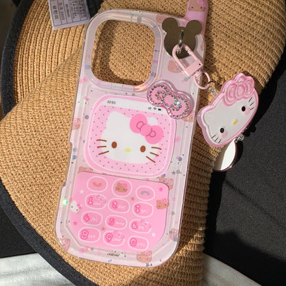 Hellokitty Pink Phone Shape Retro Design Cute Kawaii Phone Case