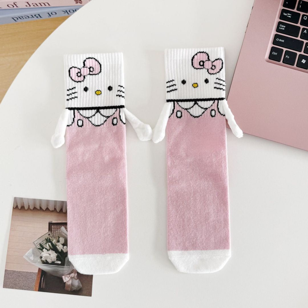 Hello Kitty Hand-Holders Mid Calf Socks