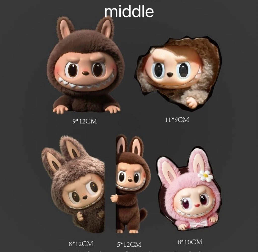 Labubu Goblin Grin Car Stickers Set