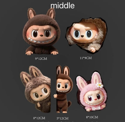 Labubu Goblin Grin Car Stickers Set