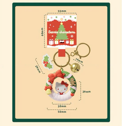 Sanrio Christmas Wreath Keychain