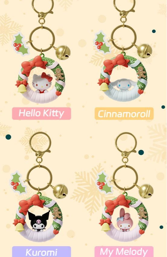 Sanrio Christmas Wreath Keychain