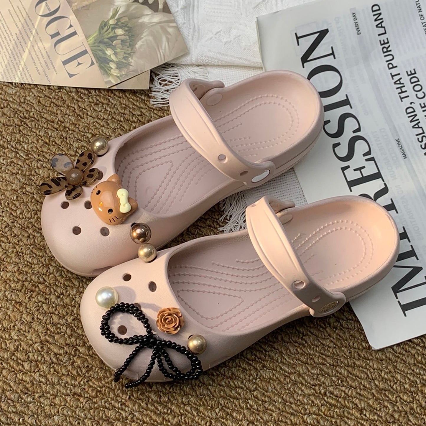 Hello Kitty Customizable Crocs-Style Clogs Summer Beach Shoes