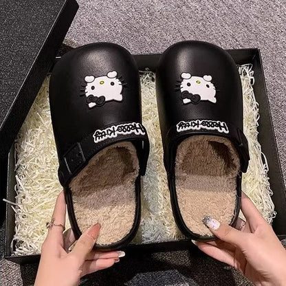 Hello Kitty Fuzzy Indoor Outdoor Slippers