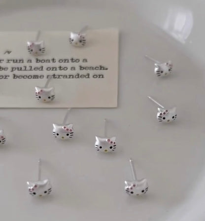 Silver HK Stud Earrings– Matte Finish