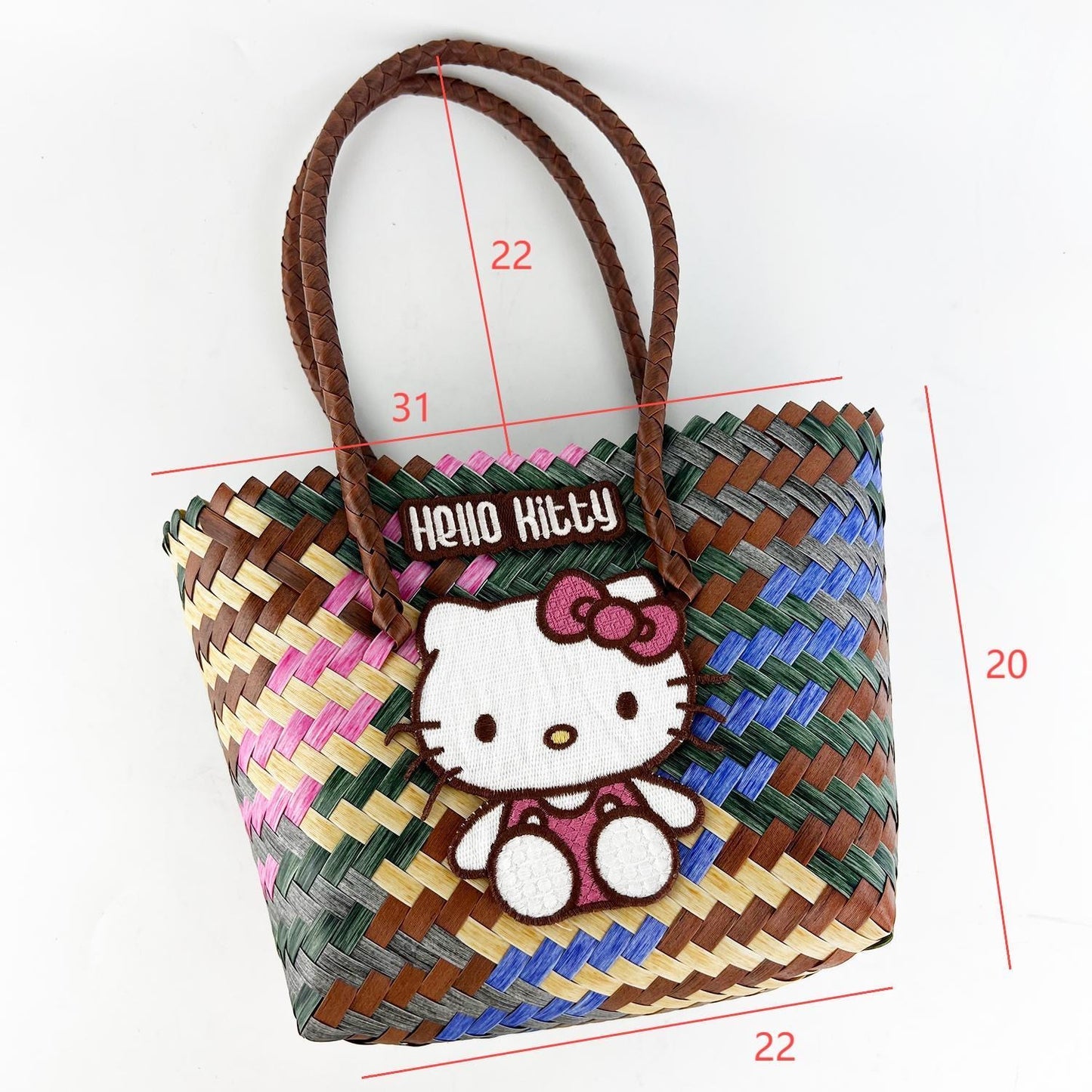 Hello Kitty Pink Woven Tote Bag - Cuteness Overload