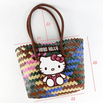 Hello Kitty Pink Woven Tote Bag - Cuteness Overload