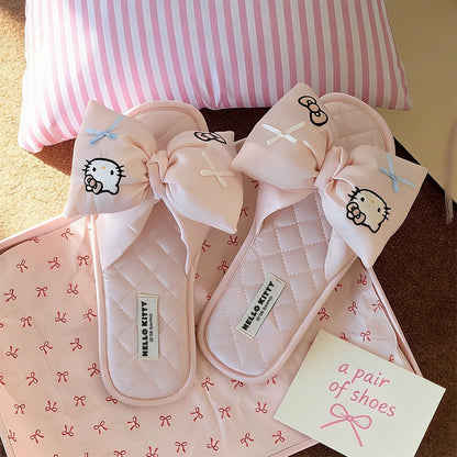 Hello Kitty Satin Bow Home Slippers