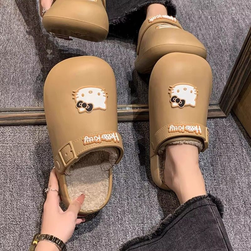 Hello Kitty Fuzzy Indoor Outdoor Slippers