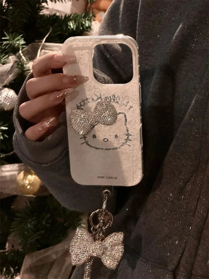 Hello Kitty Silver Rhinestone Bow Bow Phone Case