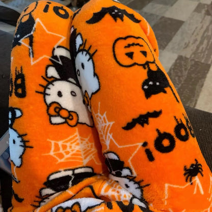 HelloKitty Halloween Fluffy Fleece Warm Pajamas Pants