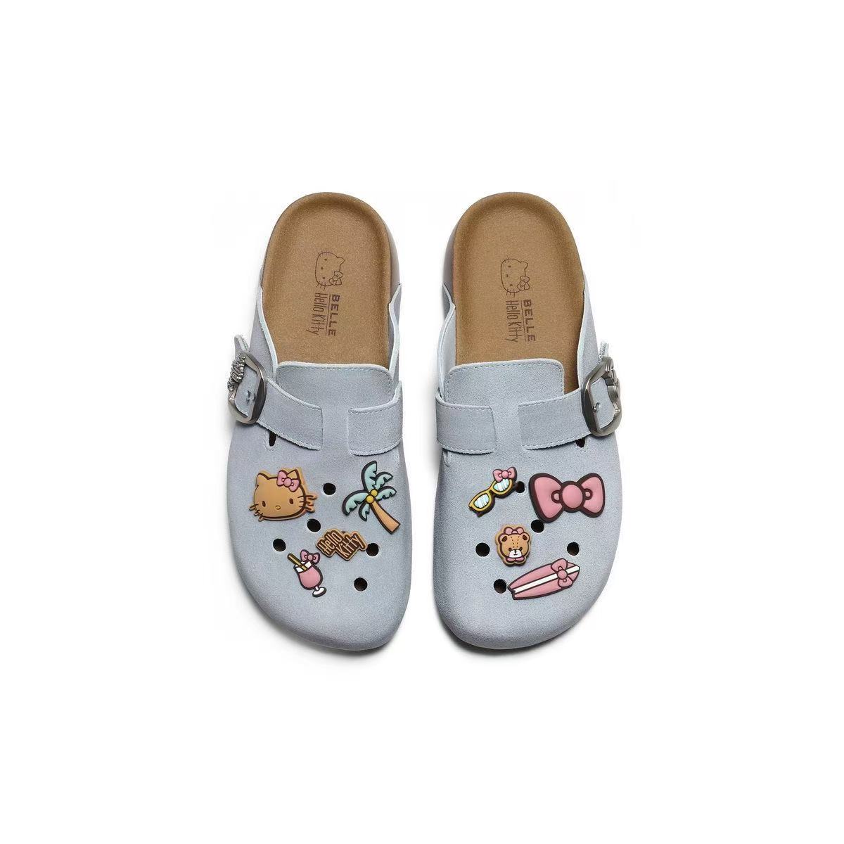 Hello‑Kitty Charms Clogs Slip‑On Flat Mules For Women