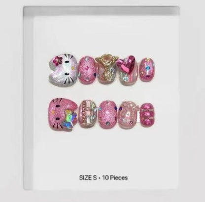 Hello Kitty Pink Sparkle Crush Press On Nails Press-On Nail Set