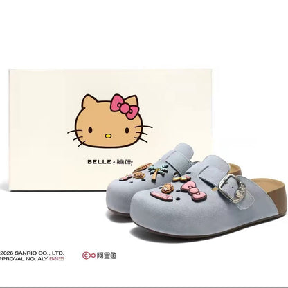 Hello‑Kitty Charms Clogs Slip‑On Flat Mules For Women