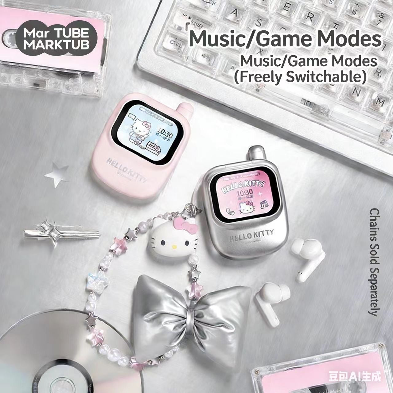 Hello Kitty Smart Screen Bluetooth Earphones Gift Set
