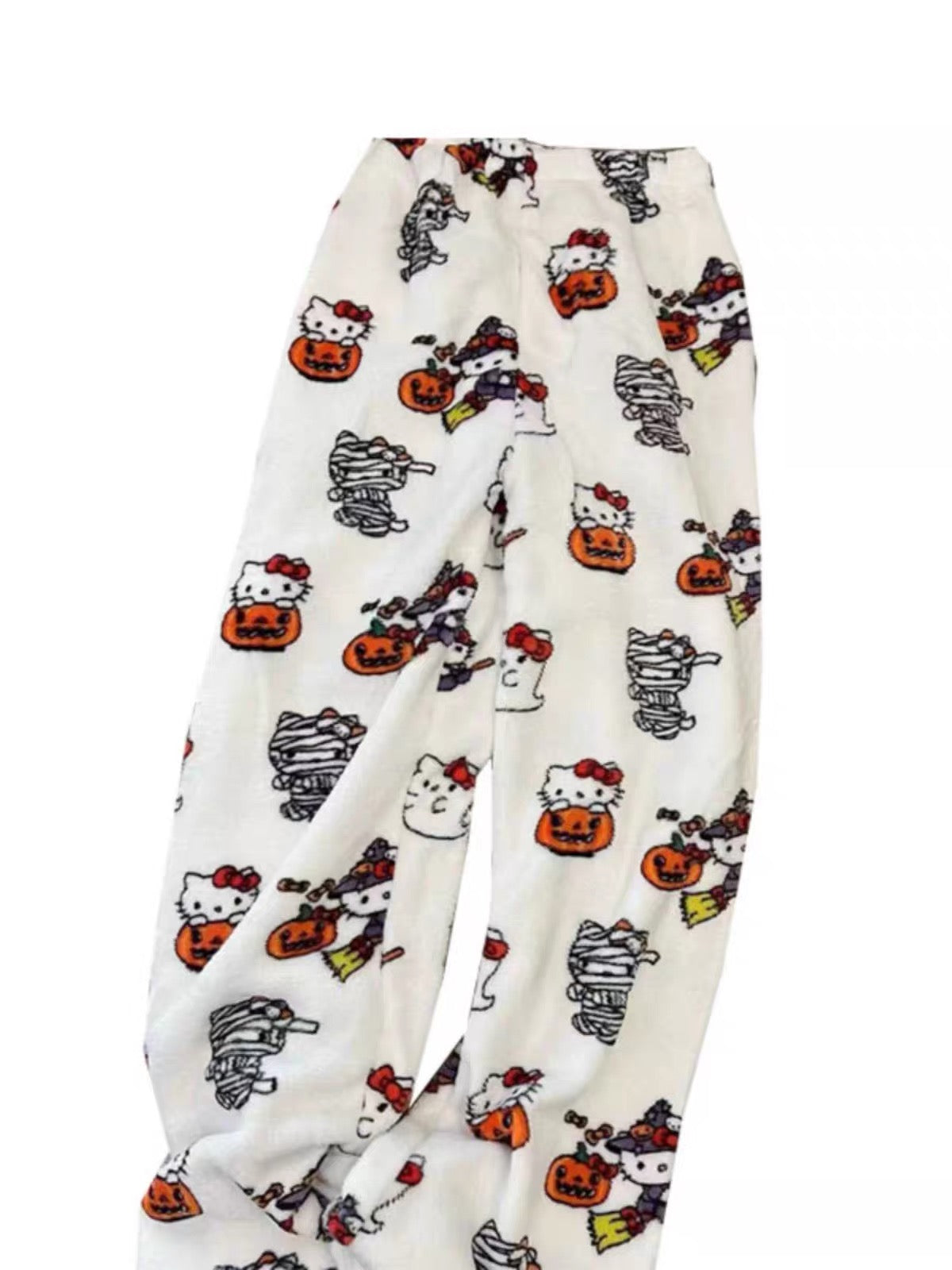 HelloKitty Halloween Fluffy Fleece Warm Pajamas Pants